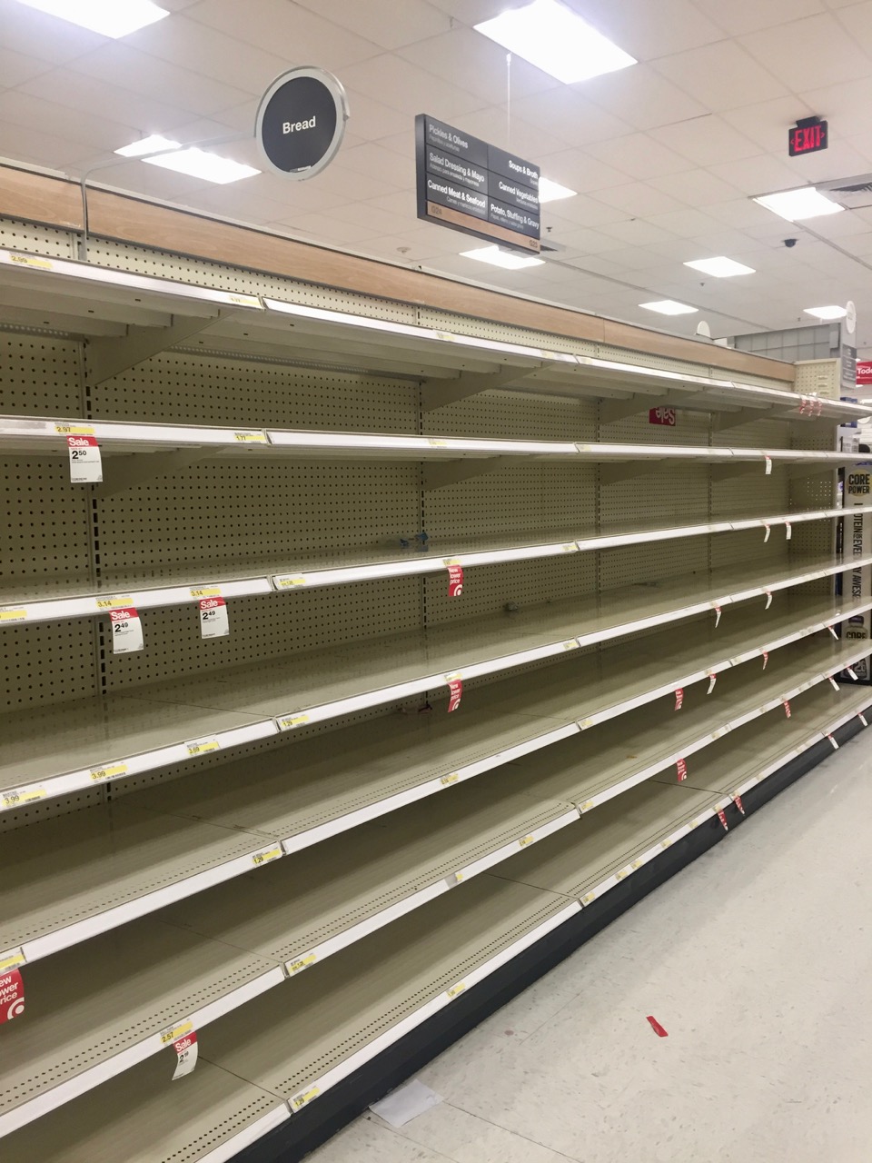 Target empty shelf