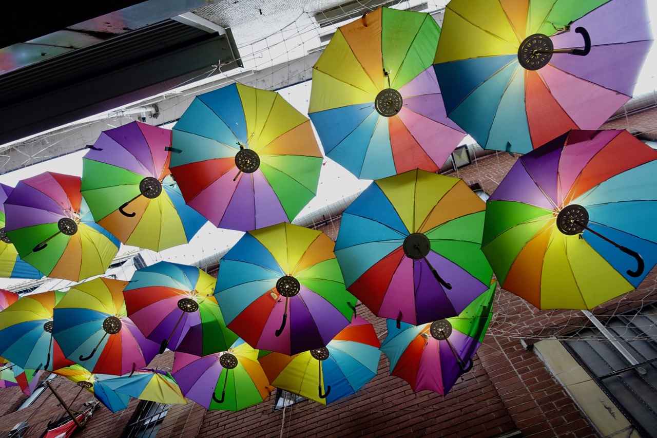 Colourful umbrellas